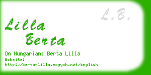 lilla berta business card